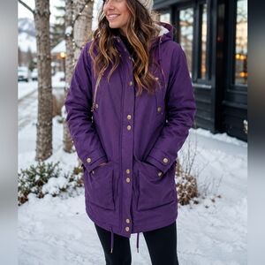 Volcom Purple Sherpa Lined Hooded Parka Jacket Small Water Resistant Winter Coat